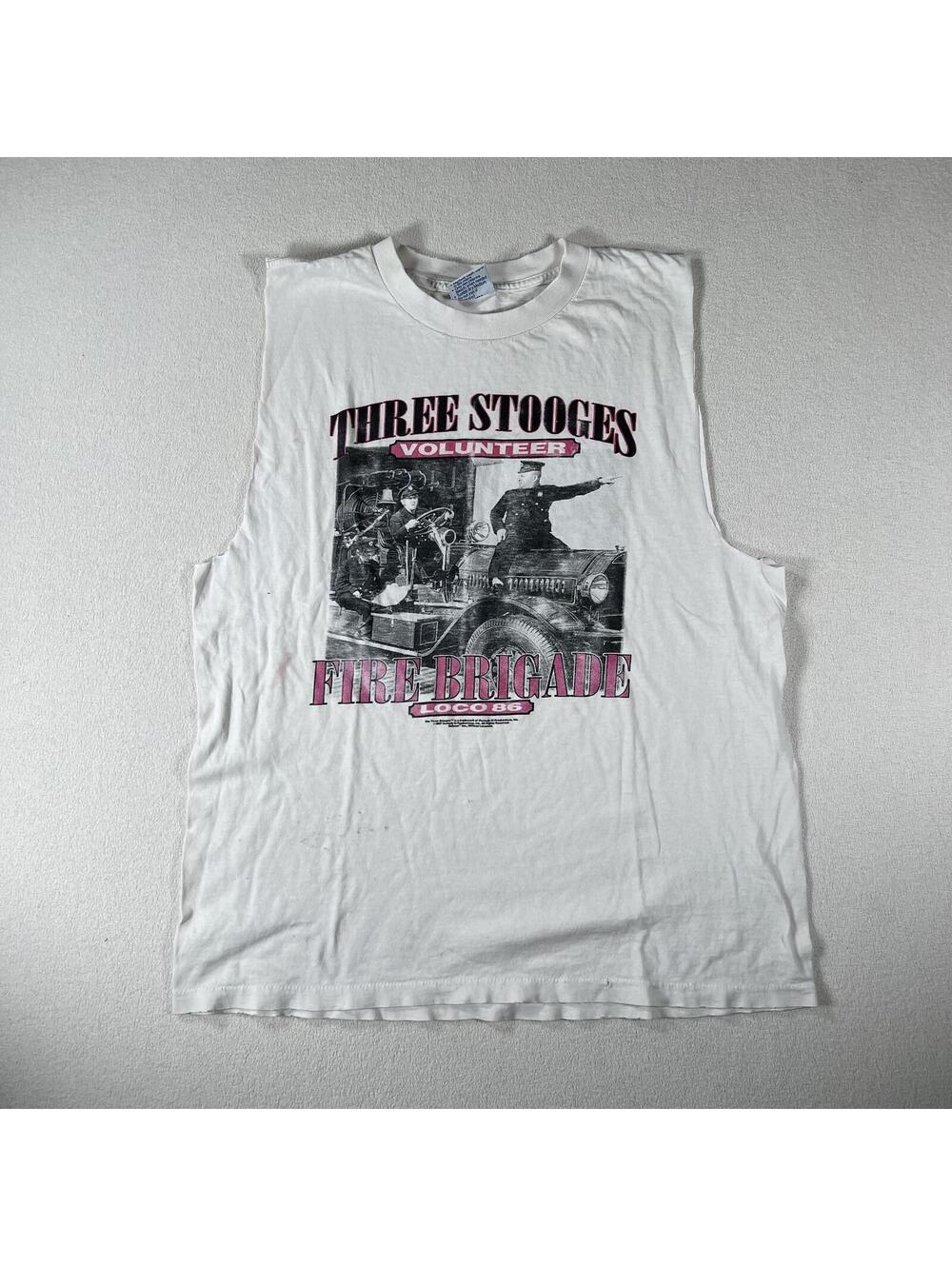 Three Stooges Volunteer Fire Brigade muscle tee Size L